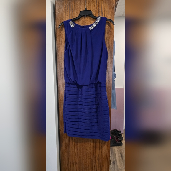 Scarlett Dresses & Skirts - Scarlett Blue Pleated Halter Mini Dress